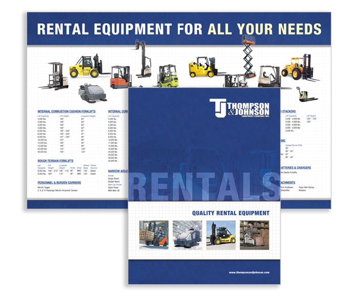 Brochure for material handling rental equipment