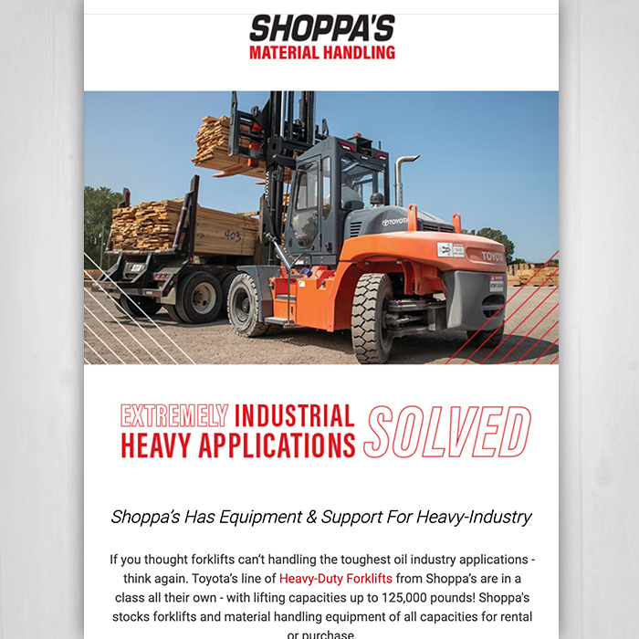 Shoppa's email marketing