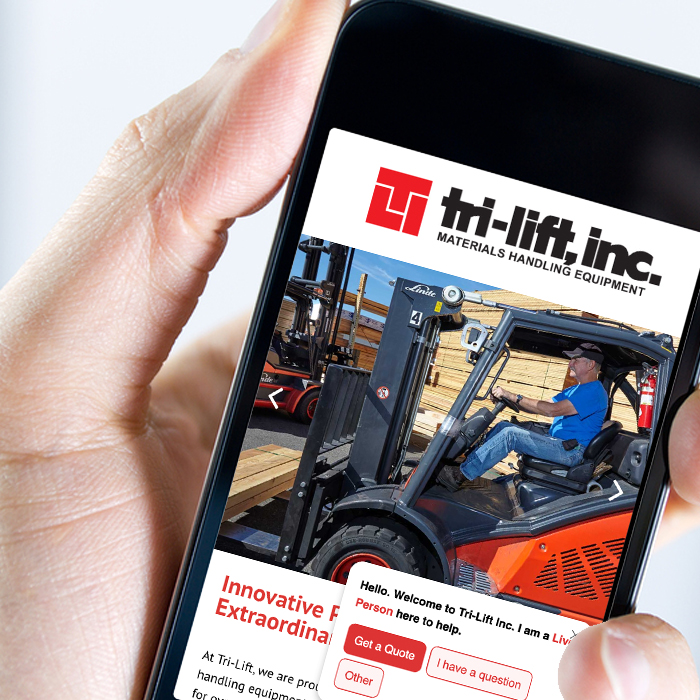 TriLift website on a phone