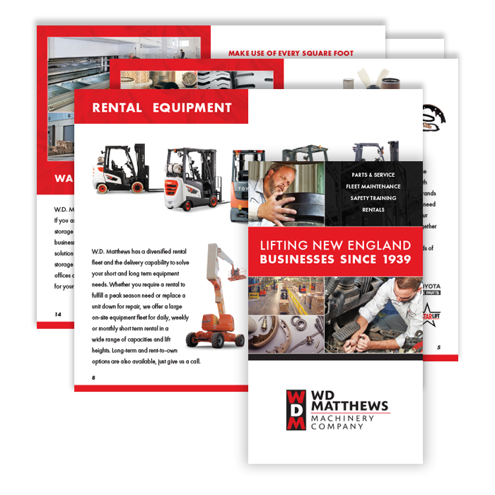 Pocket sized aftermarket brochure for WD Matthews